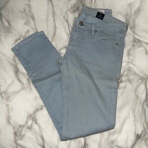AG The Legging Ankle Super Skinny Stripe Mid-Rise Blue Jean. Size 26